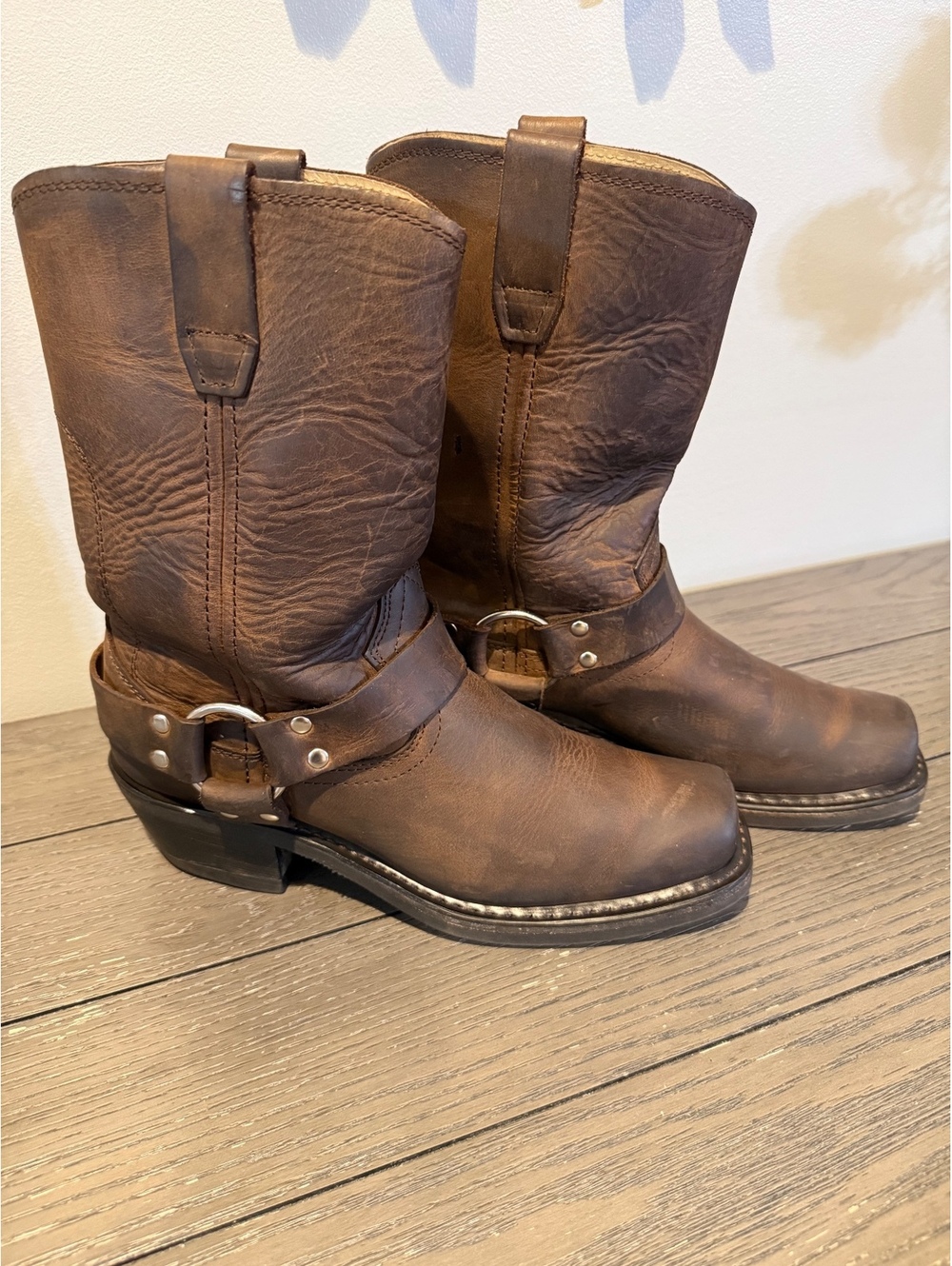 Durango Brown Leather Harness Boots Size 8.5